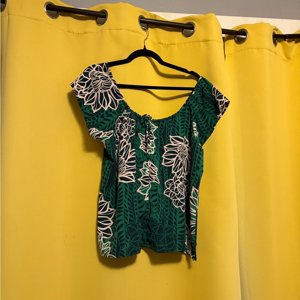 Green Floral Women's Top